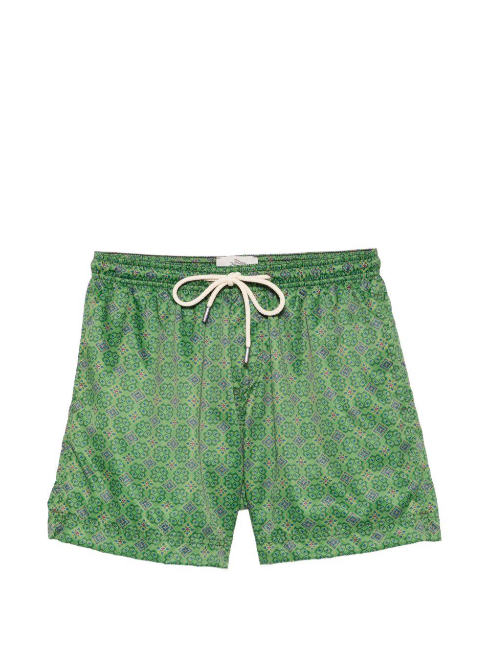 Costume da bagno con stampa geometrica verde 