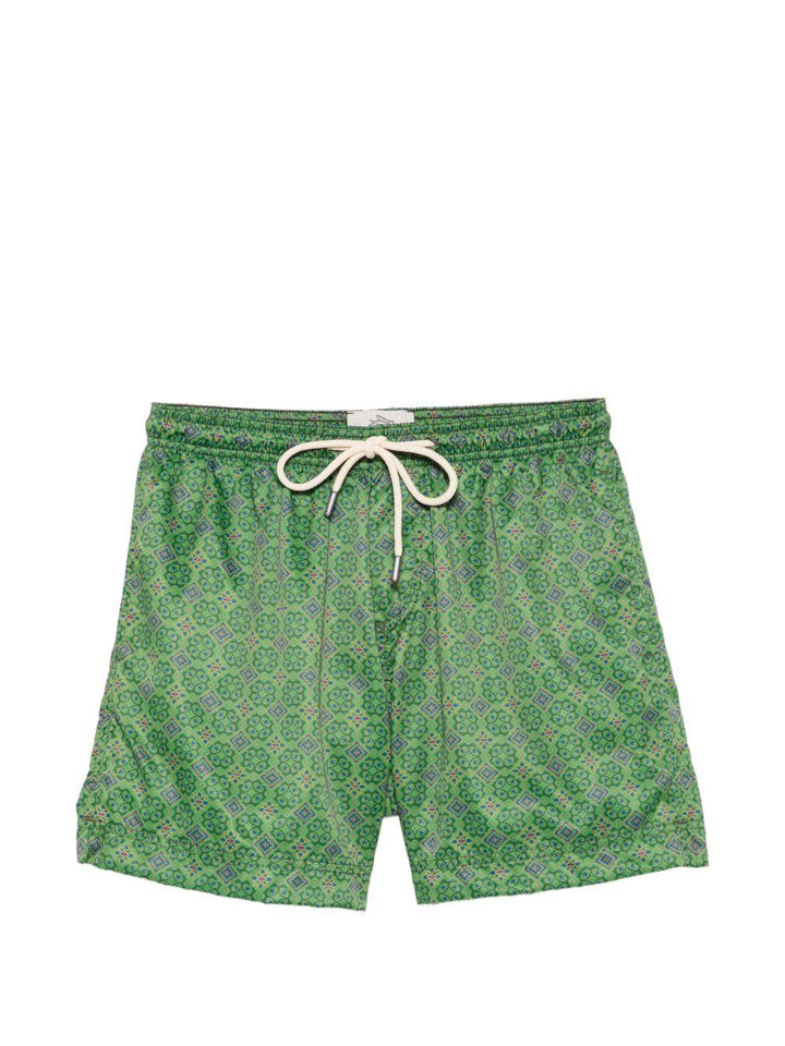 Costume da bagno con stampa geometrica verde 