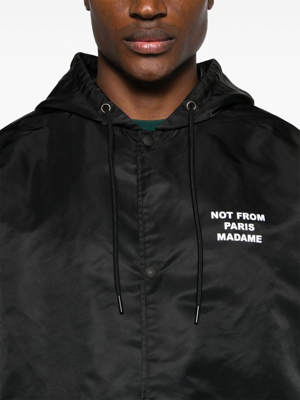 Parka nero con cappuccio 