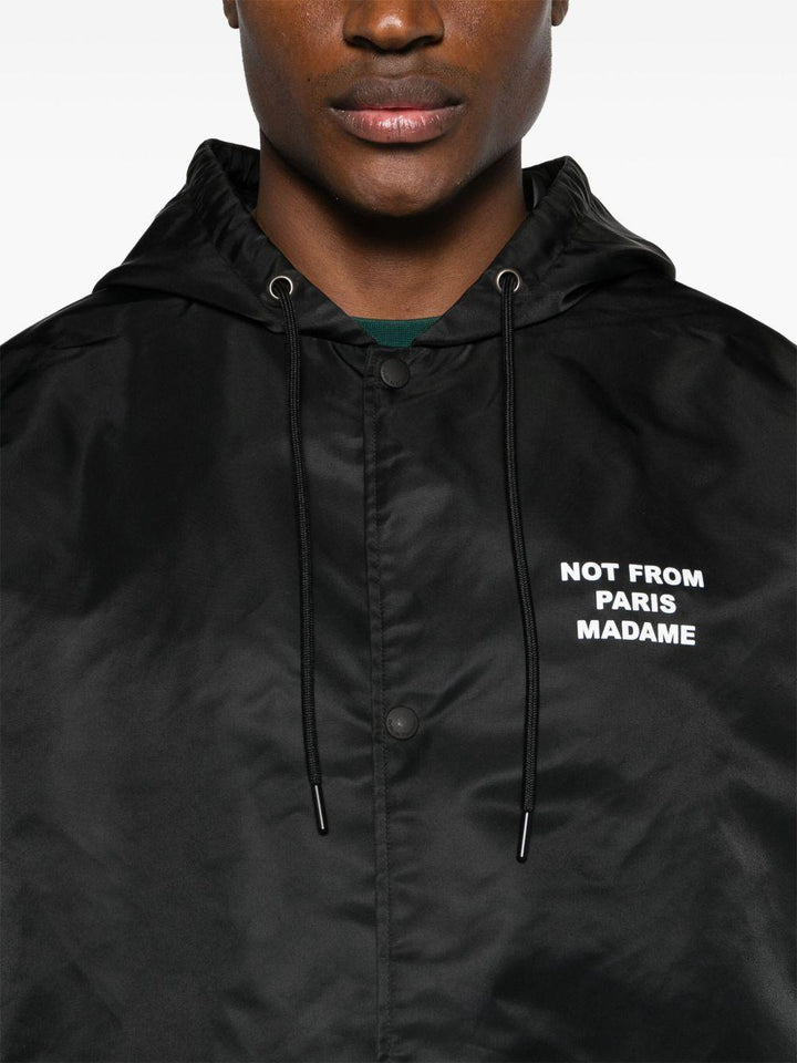 Parka nero con cappuccio 