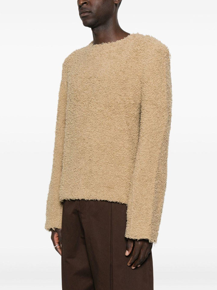 Maglione con scollo a V beige 