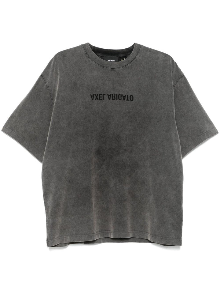 T-shirt Distort nero slavato 