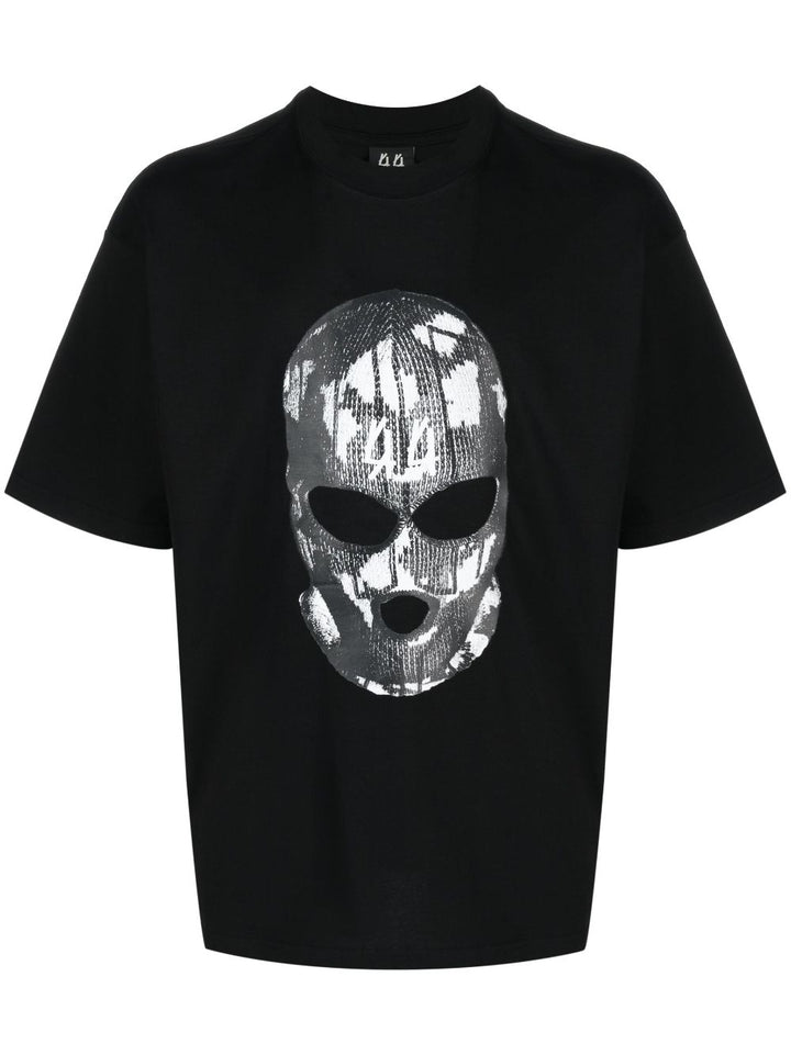 T-shirt noir imprimé tête de mort