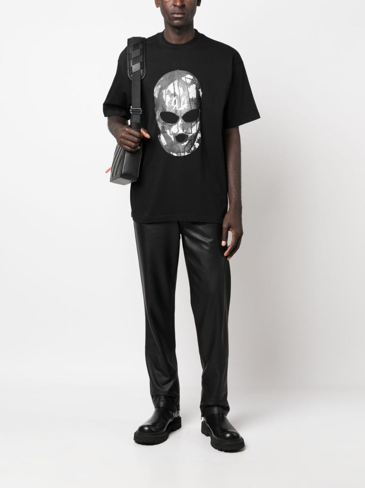 T-shirt noir imprimé tête de mort