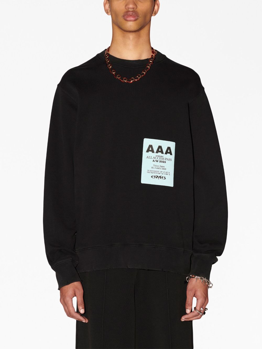 black pass graphic sweatshirt
