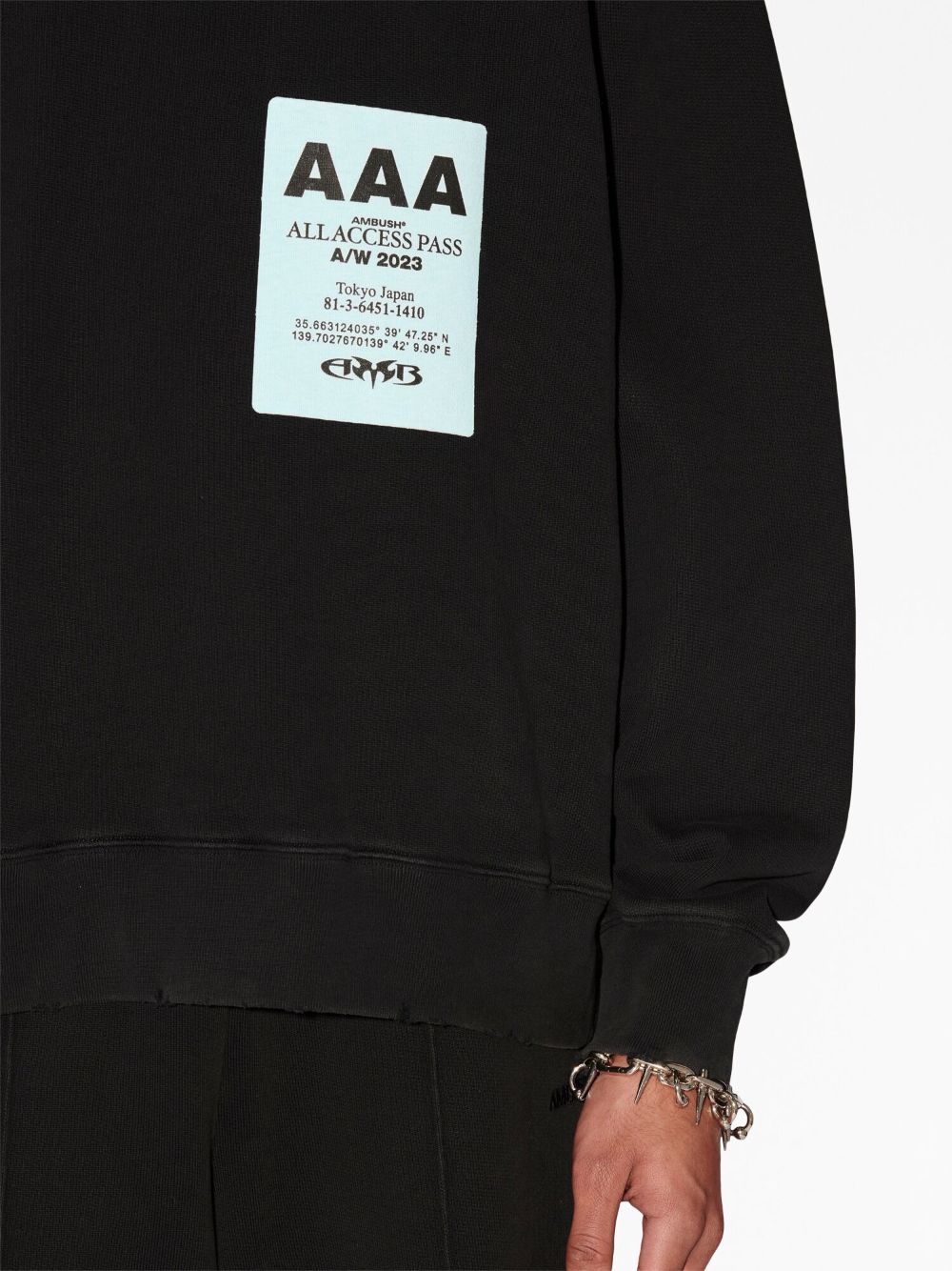 black pass graphic sweatshirt