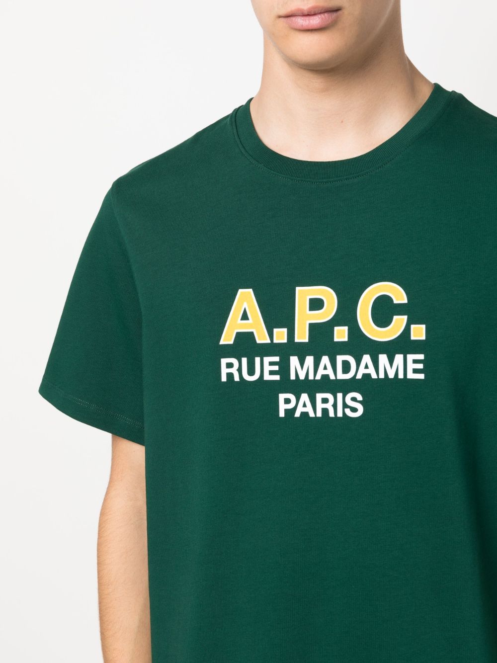t-shirt verde con stampa logo
