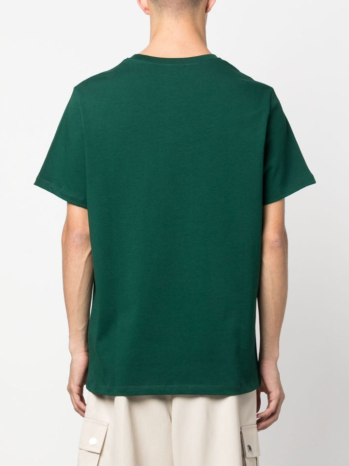 t-shirt verde con stampa logo