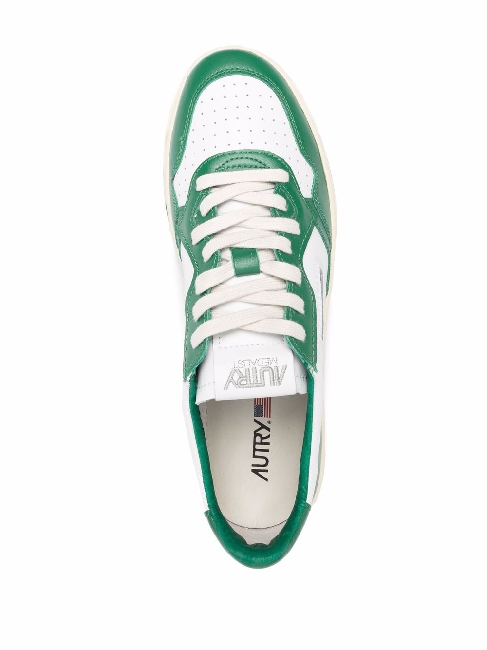 sneaker in pelle bianca e verde