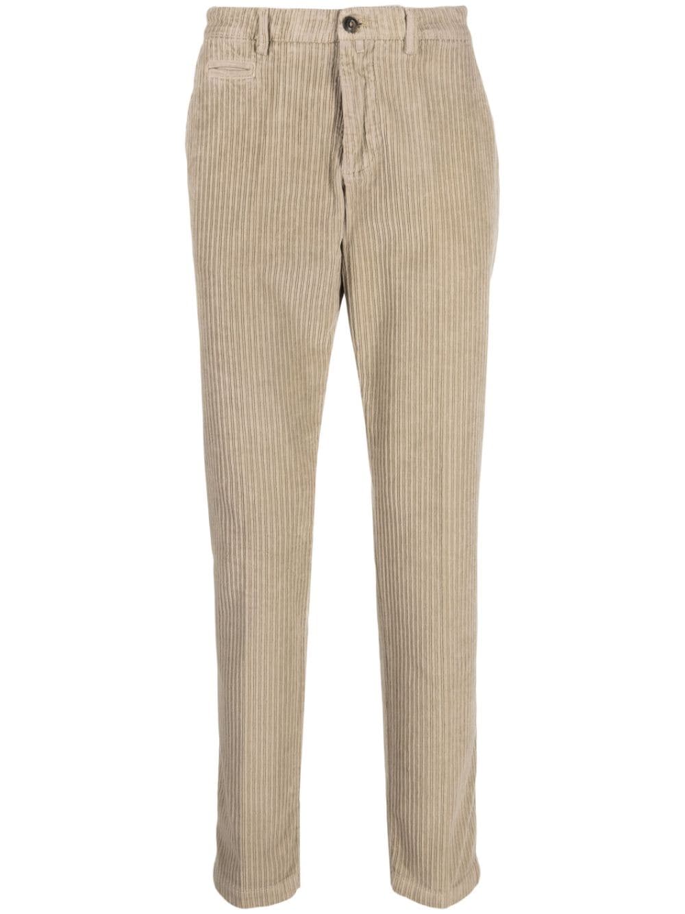 beige ribbed trousers