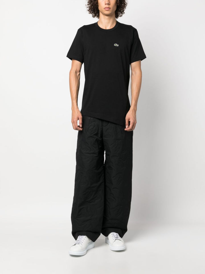 t-shirt nera asmmetrica per Lacoste
