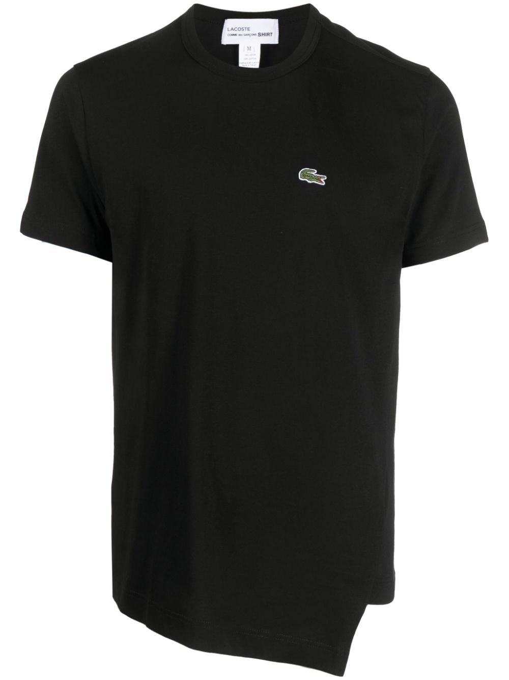 t-shirt nera asmmetrica per Lacoste