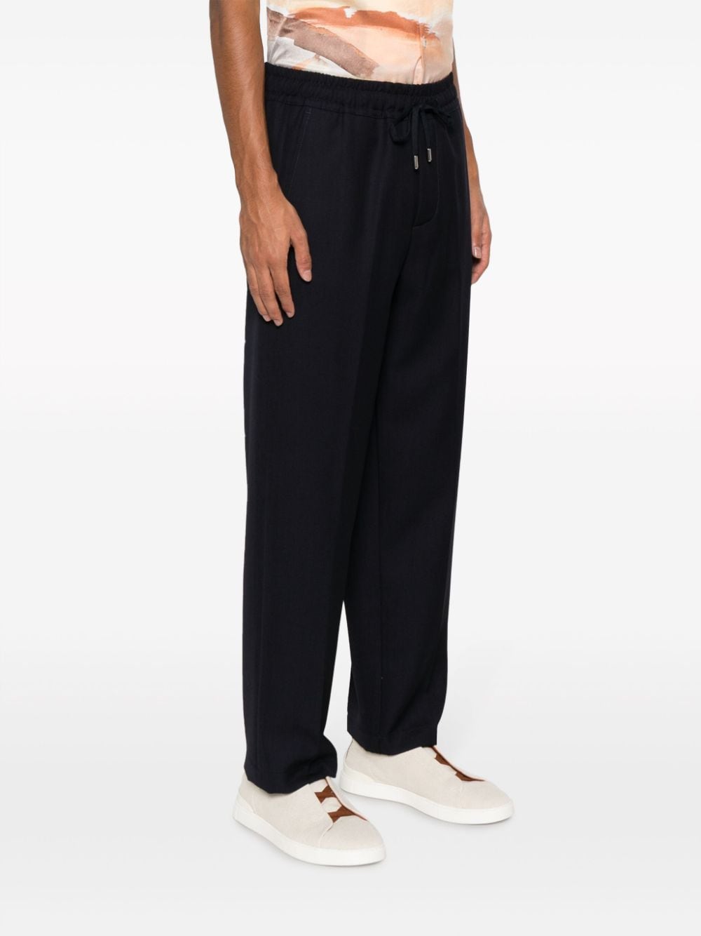 blue loose fit trousers