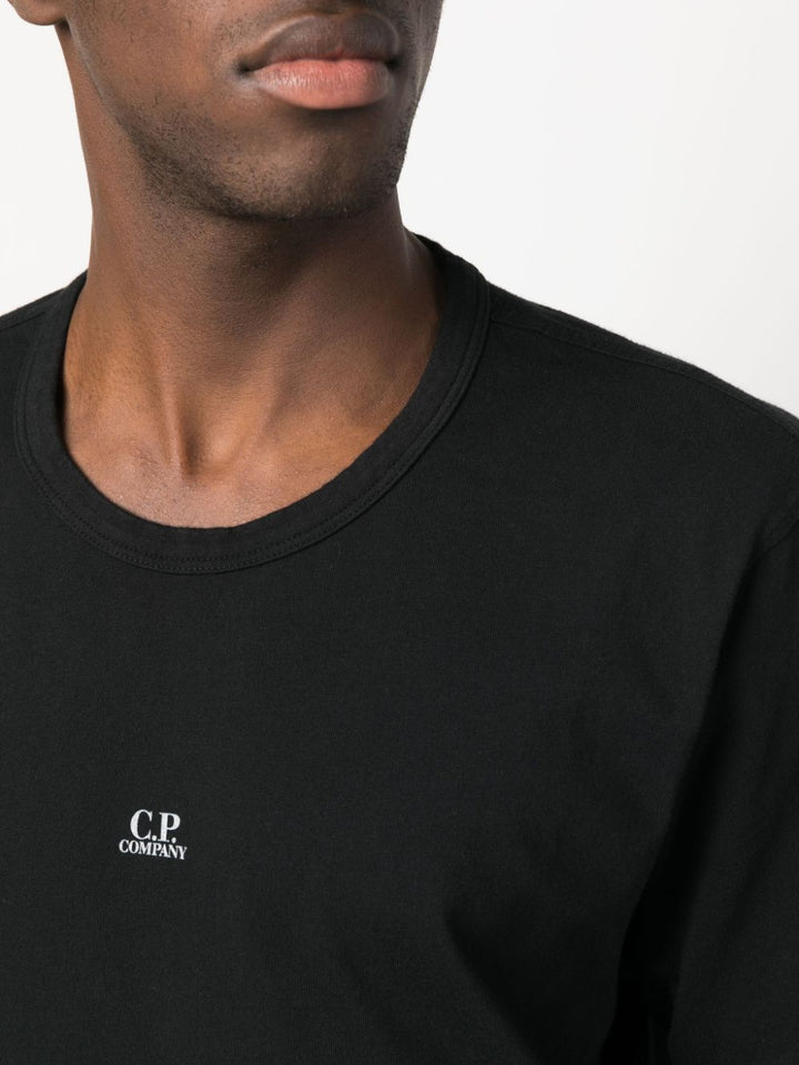 t-shirt nera logo centrale