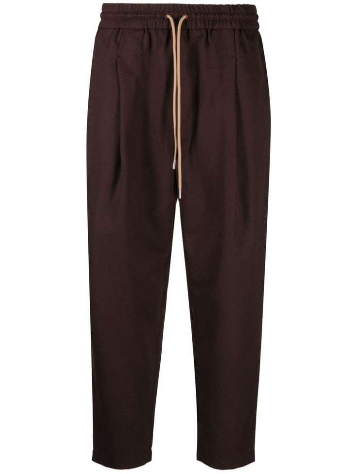 brown trousers with drawstring