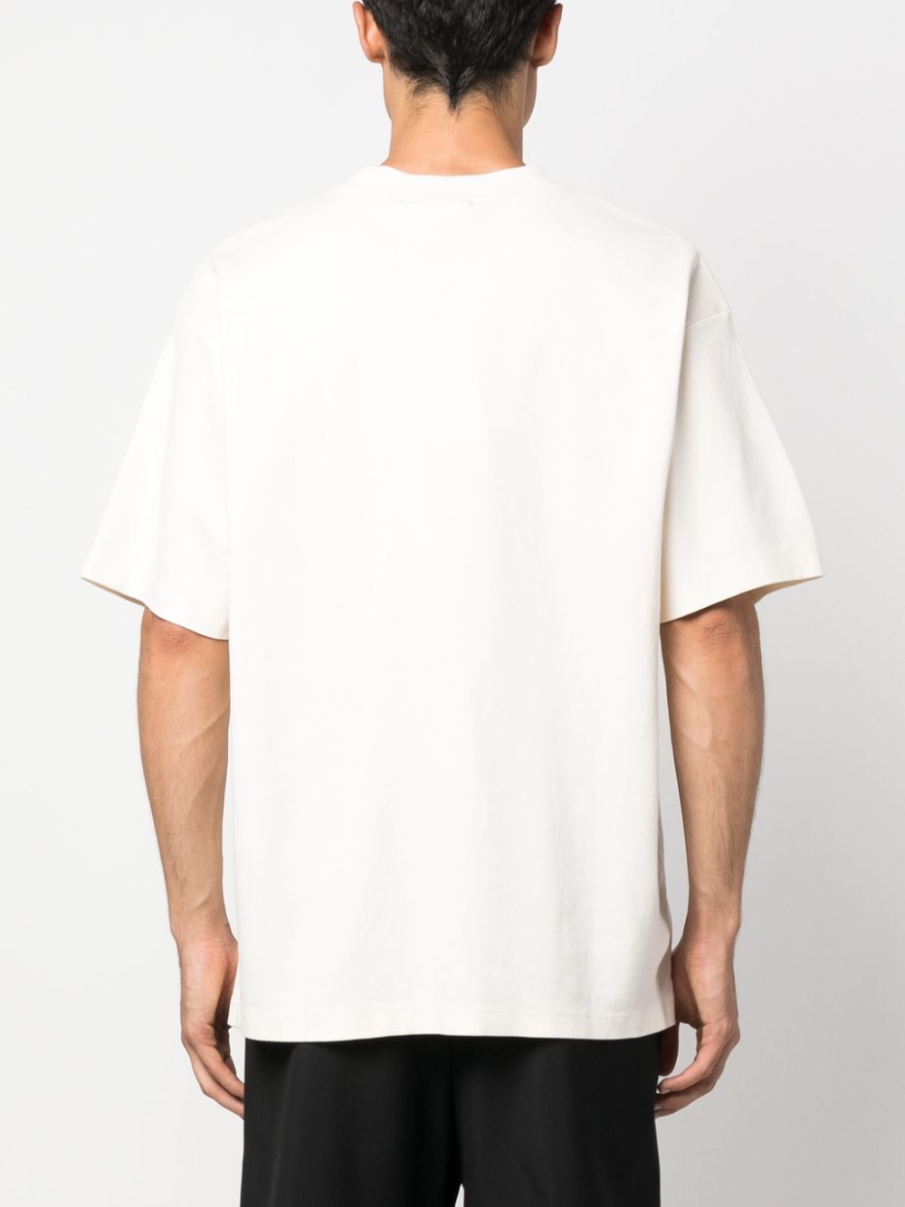 Cream t-shirt with embroidered logo