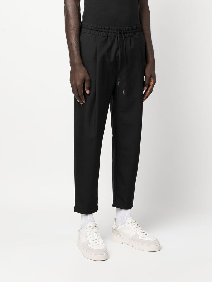 black trousers with drawstring
