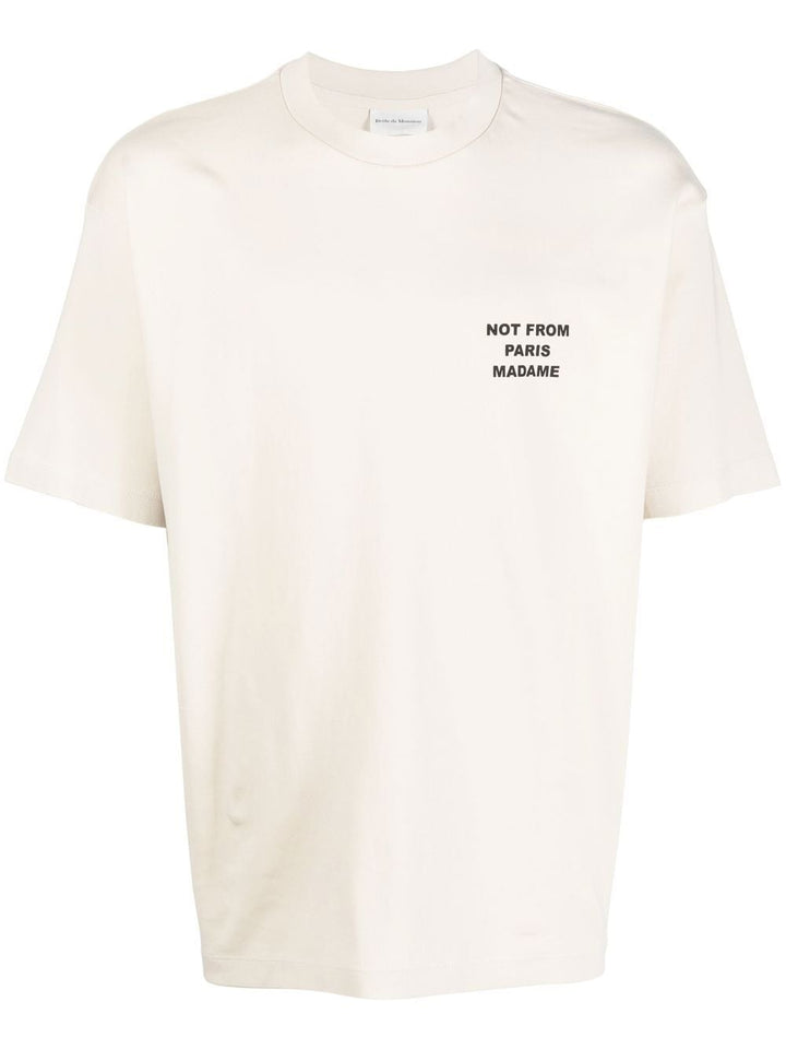 slogan cream t-shirt