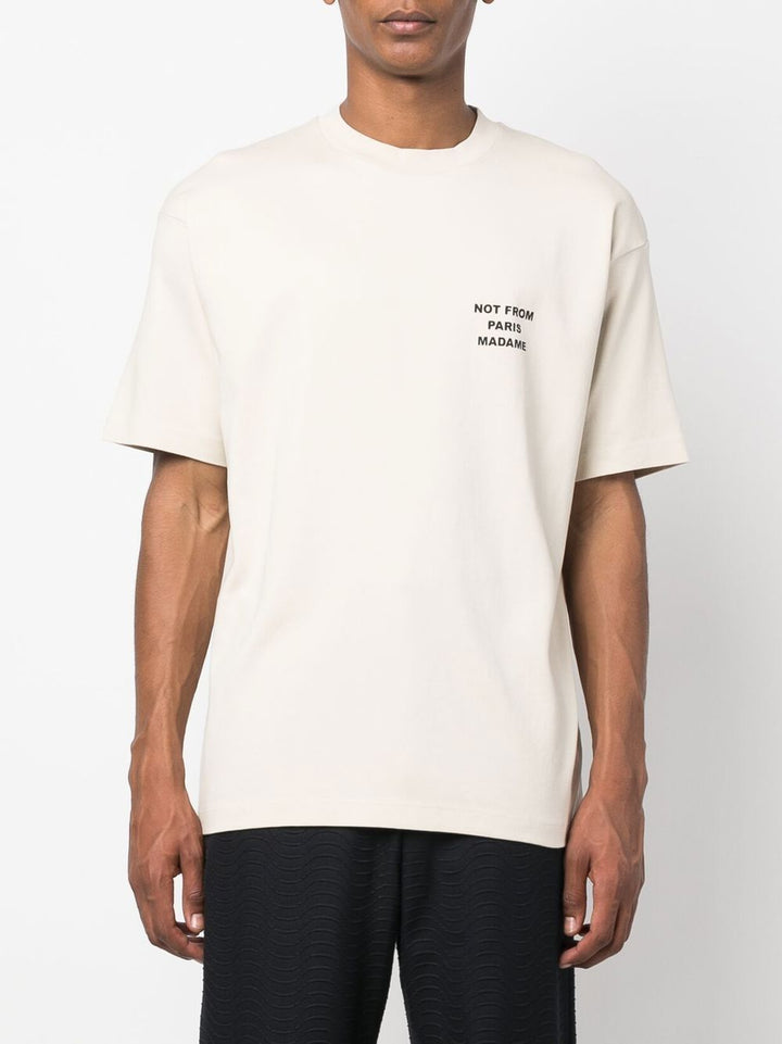 slogan cream t-shirt