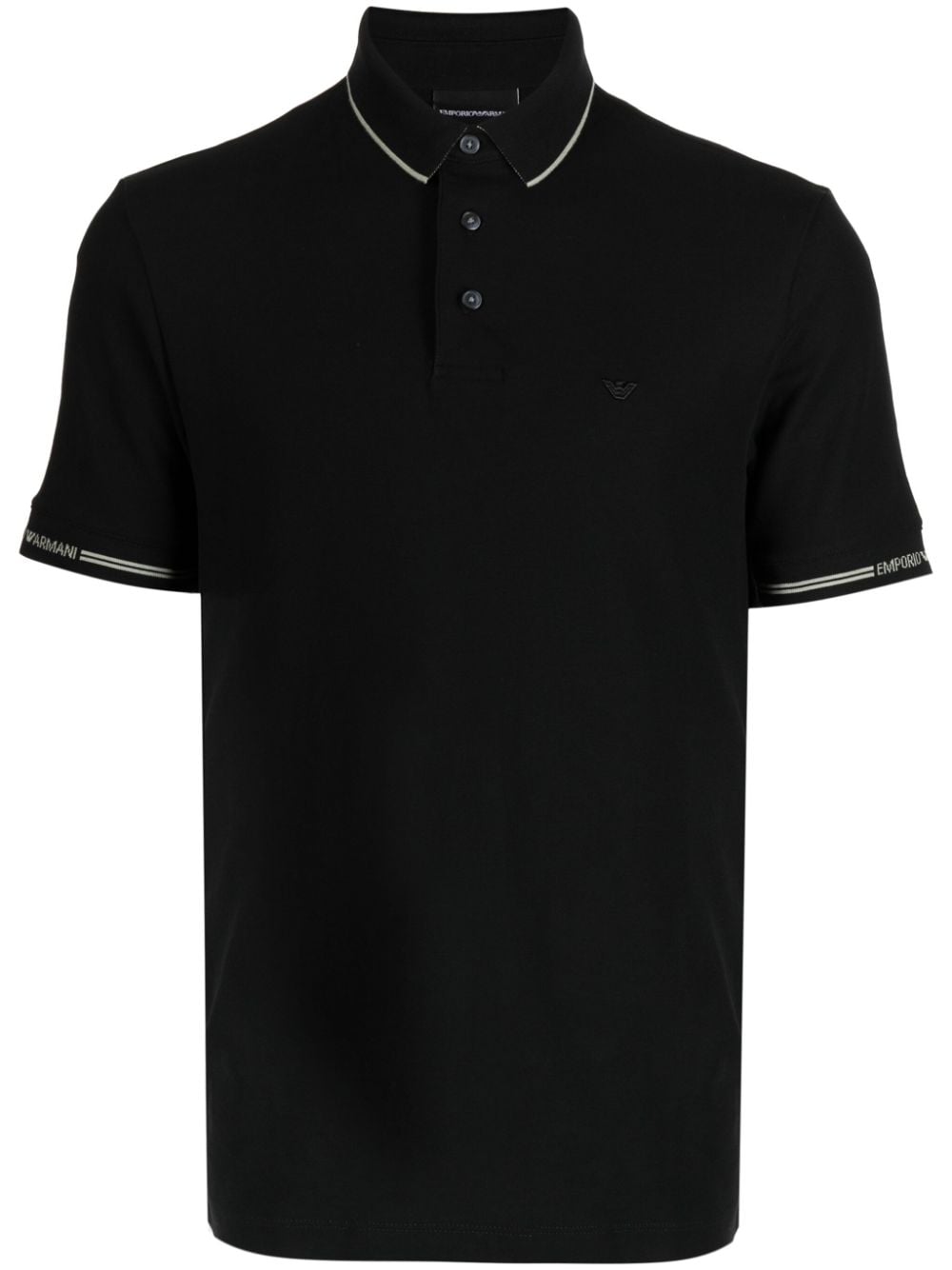 Black polo shirt with contrasting edges