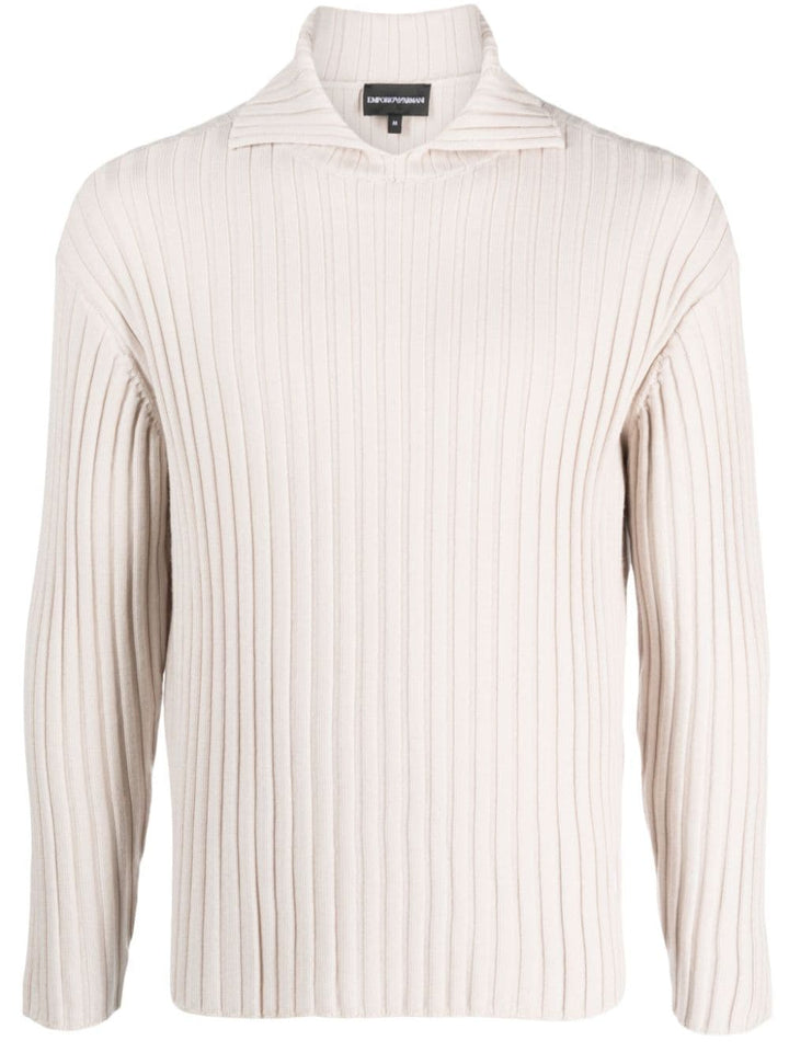 beige ribbed sweater