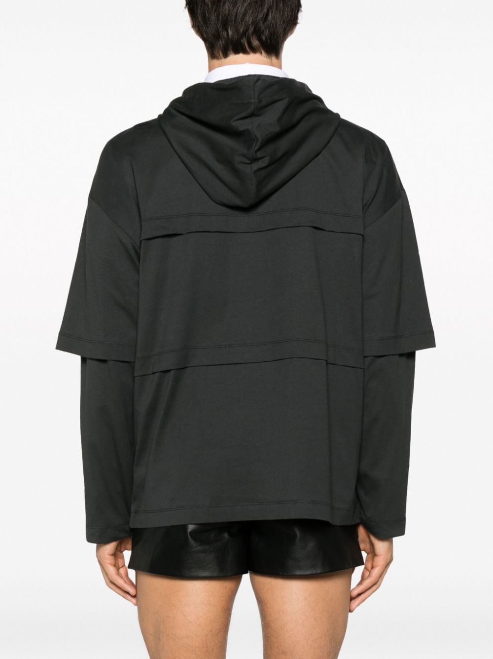 Black sweatshirt with pavè hood