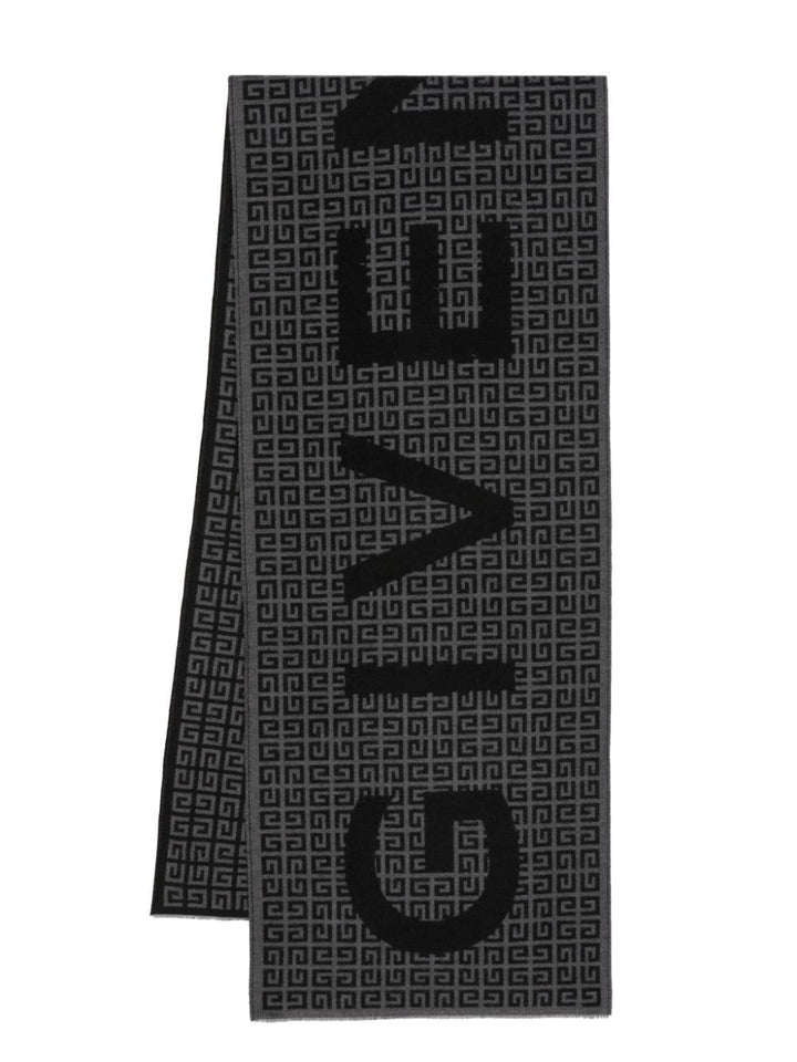 sciarpa monogram nera e grigia