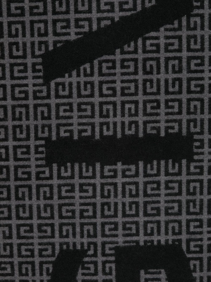 sciarpa monogram nera e grigia
