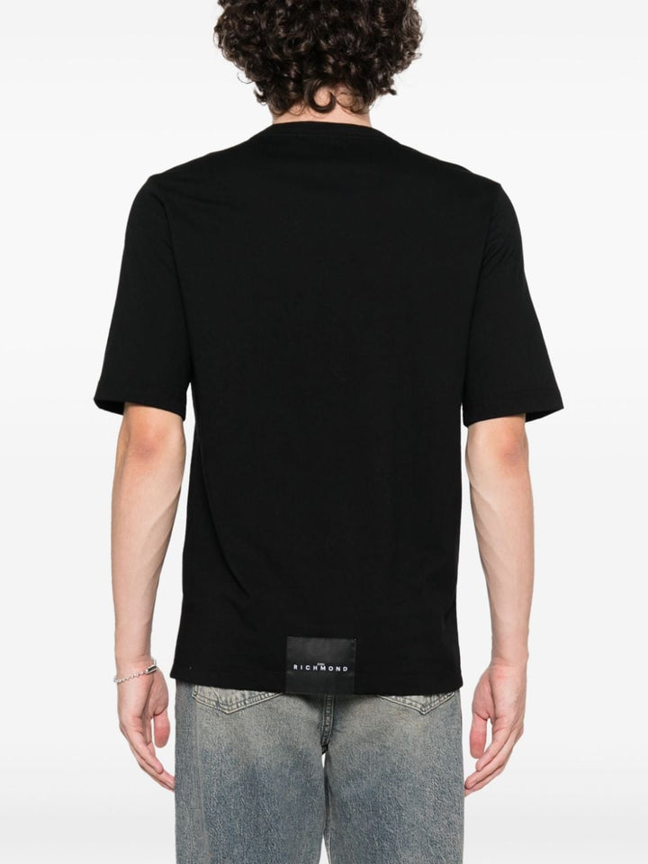 t-shirt noir avec logo brodé