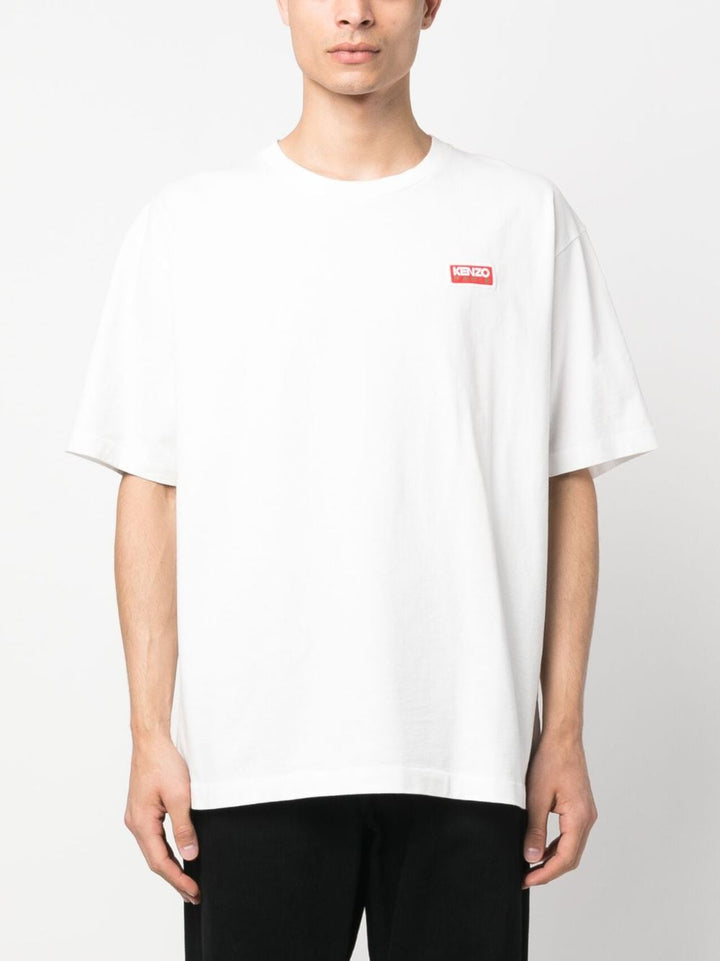 t-shirt bianca logopatch