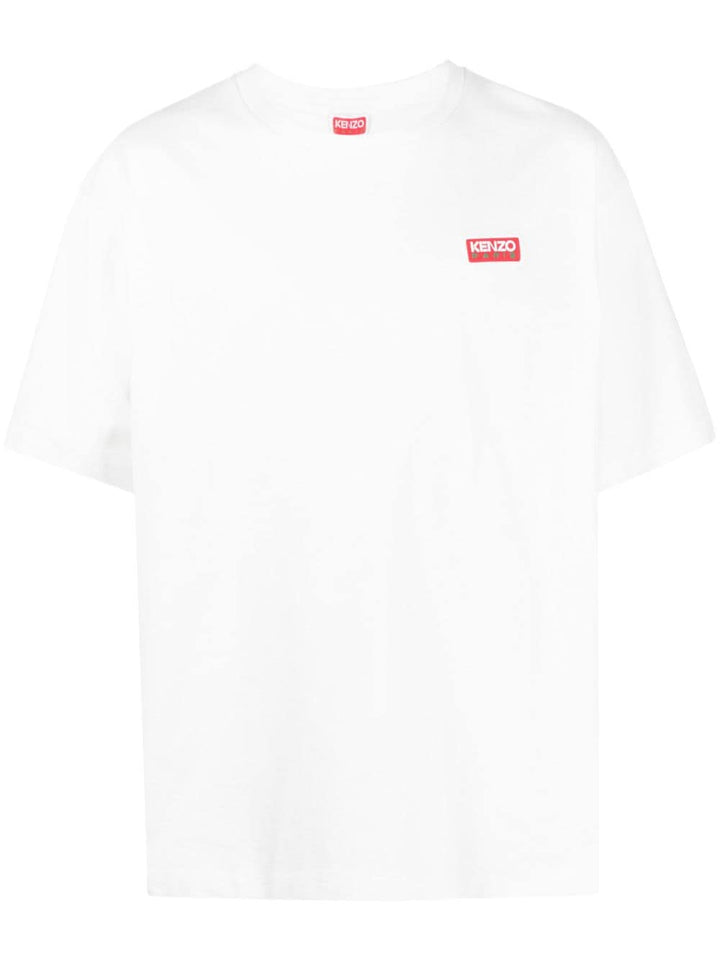 t-shirt bianca logopatch