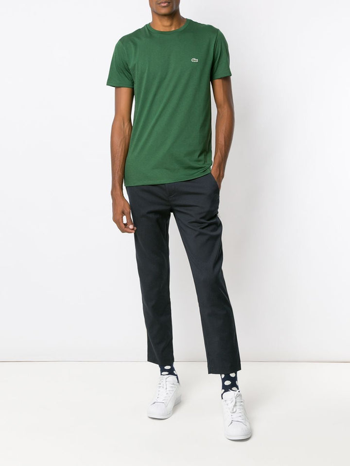 green t-shirt with logo
