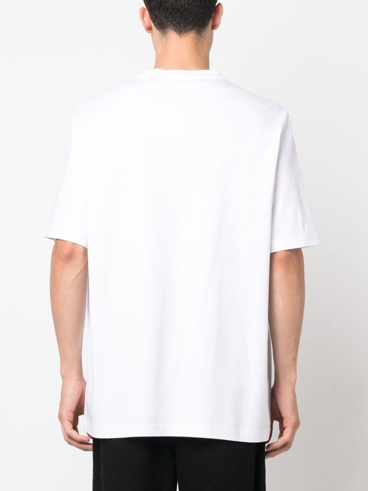 T-shirt bianca con logo multicolor