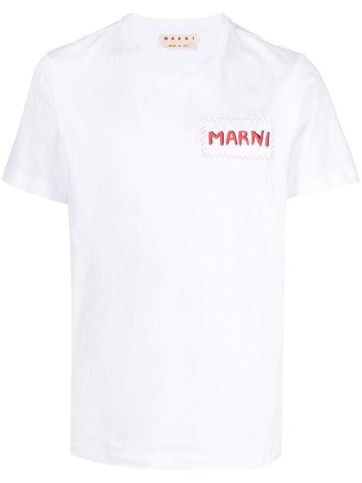 t-shirt logopatch bianca