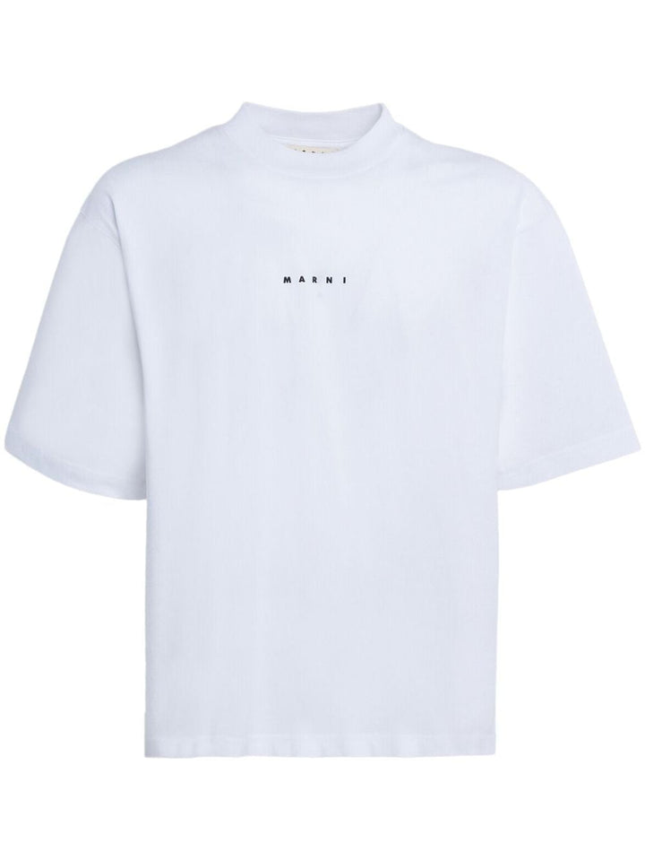 t-shirt logotype bianca over