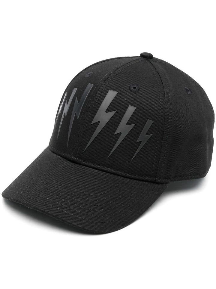 Black hat with lightning print