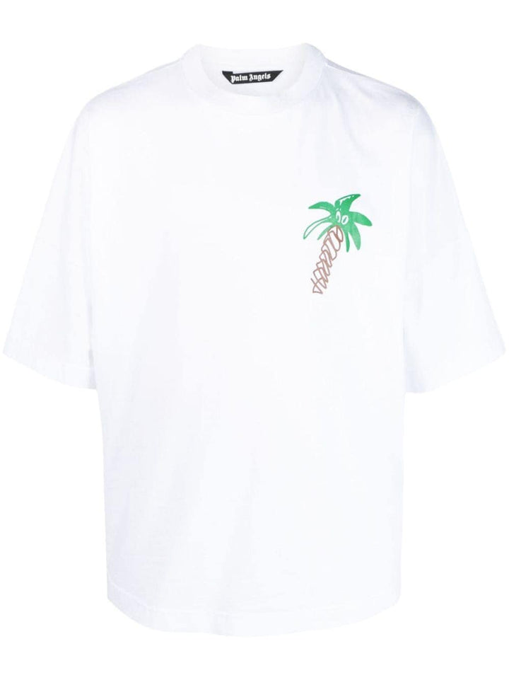 t-shirt blanc avec logo au dos