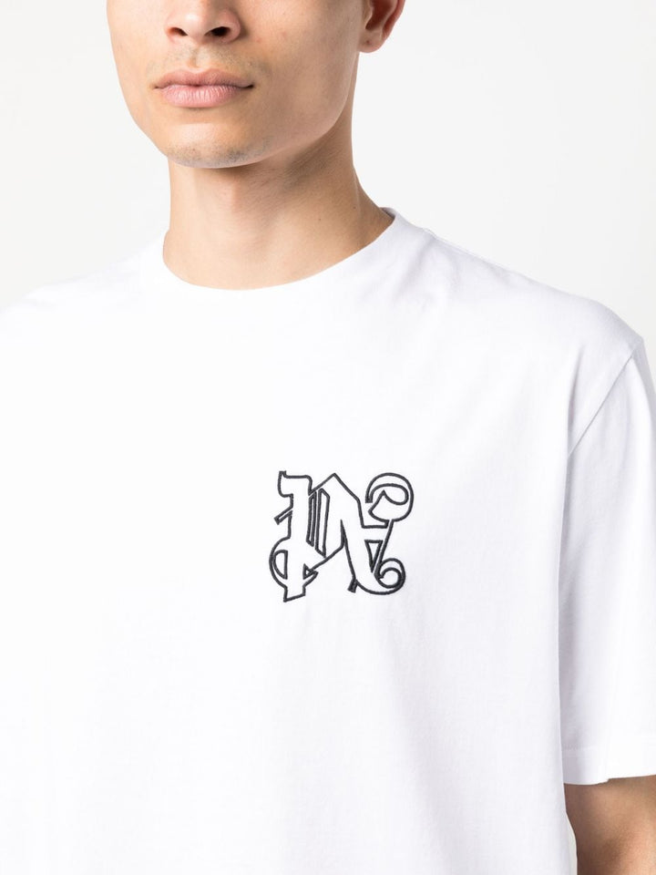 t-shirt blanc à logo monogramme
