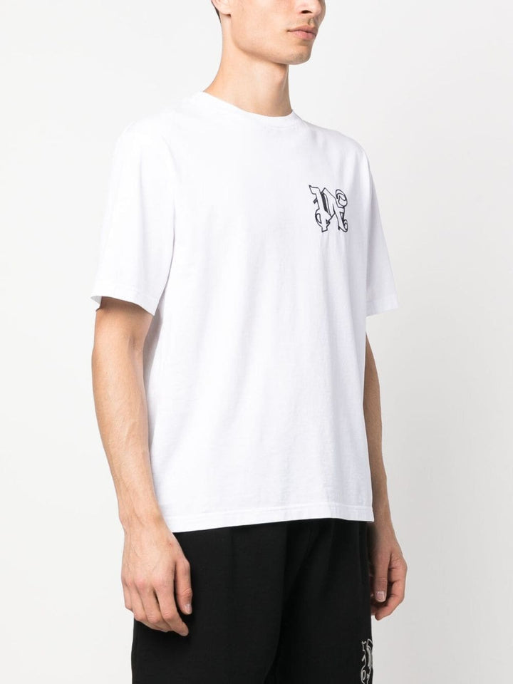 white monogram logo t-shirt