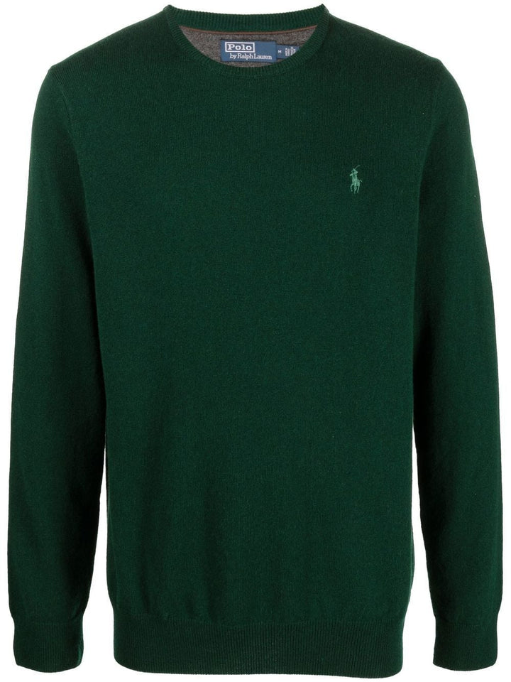 maglione verde con logo