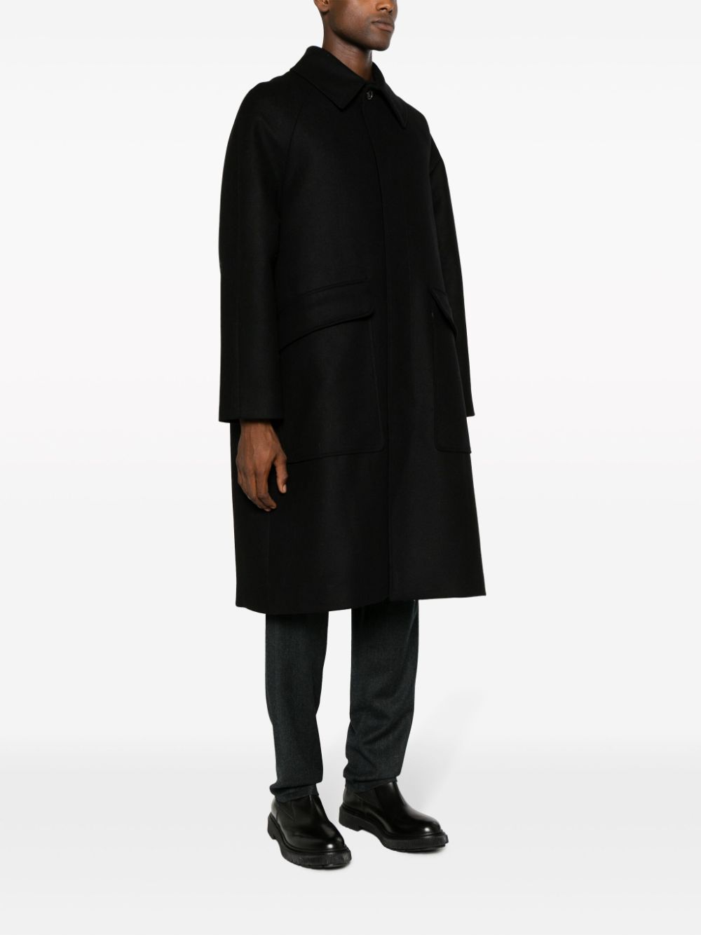 cappotto nero monopetto