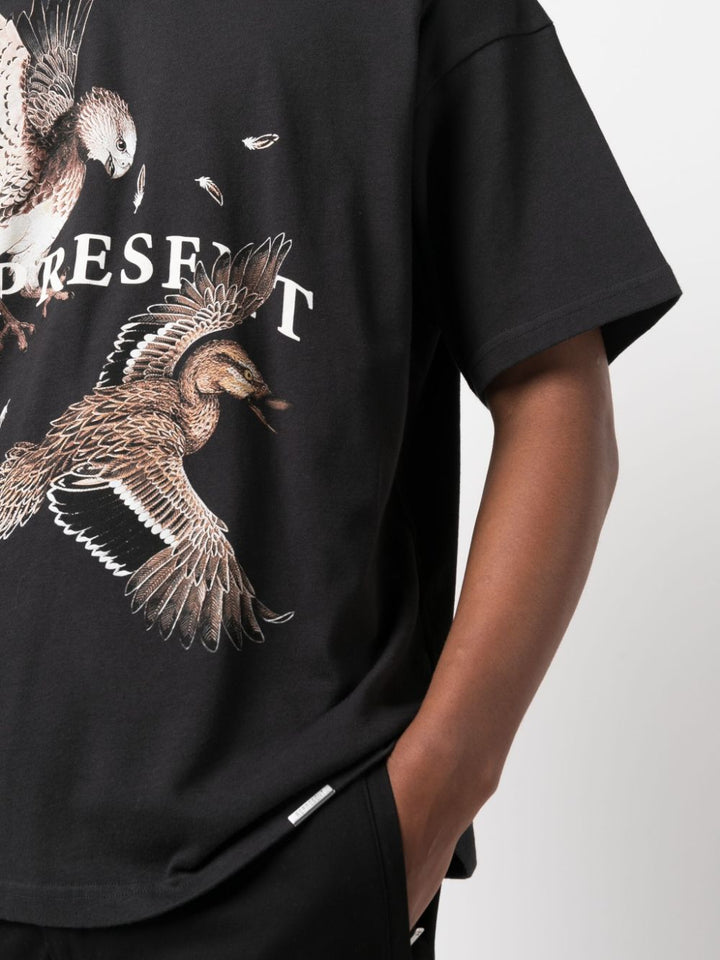 t-shirt oiseaux de prière noir