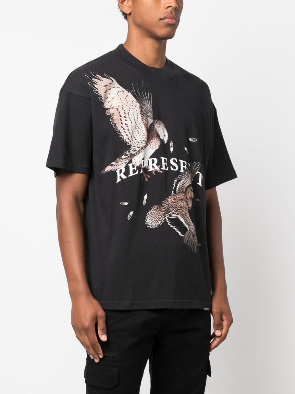 t-shirt oiseaux de prière noir