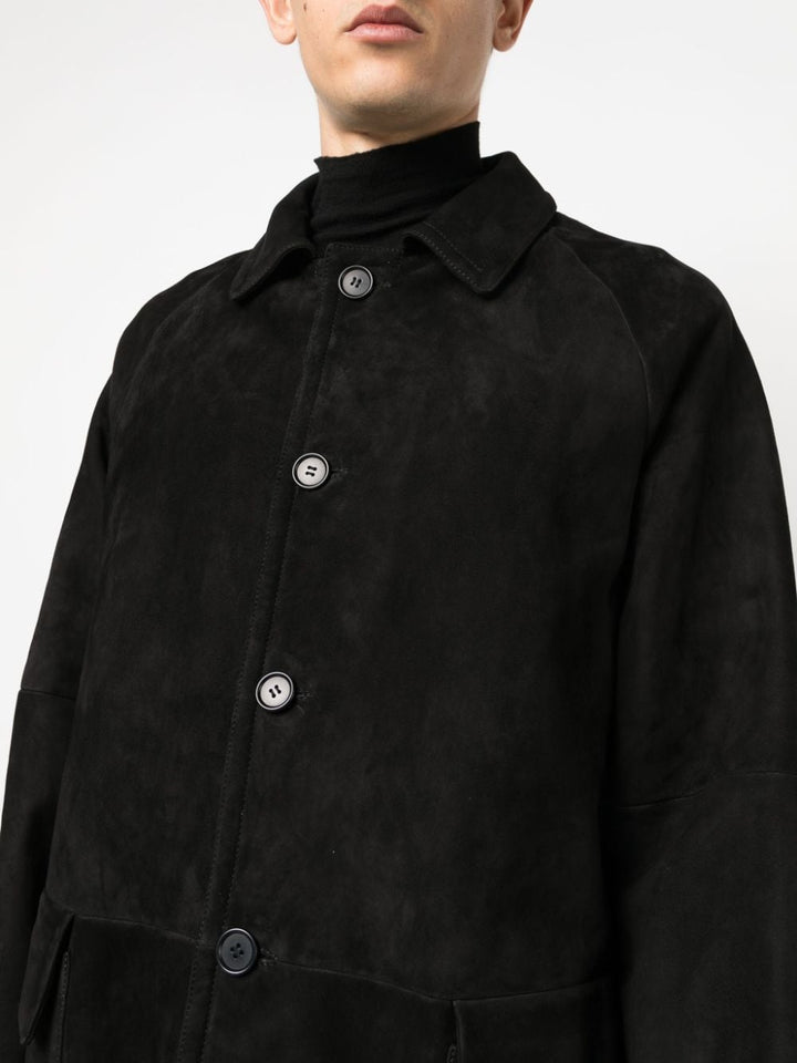 cappotto in camoscio nero