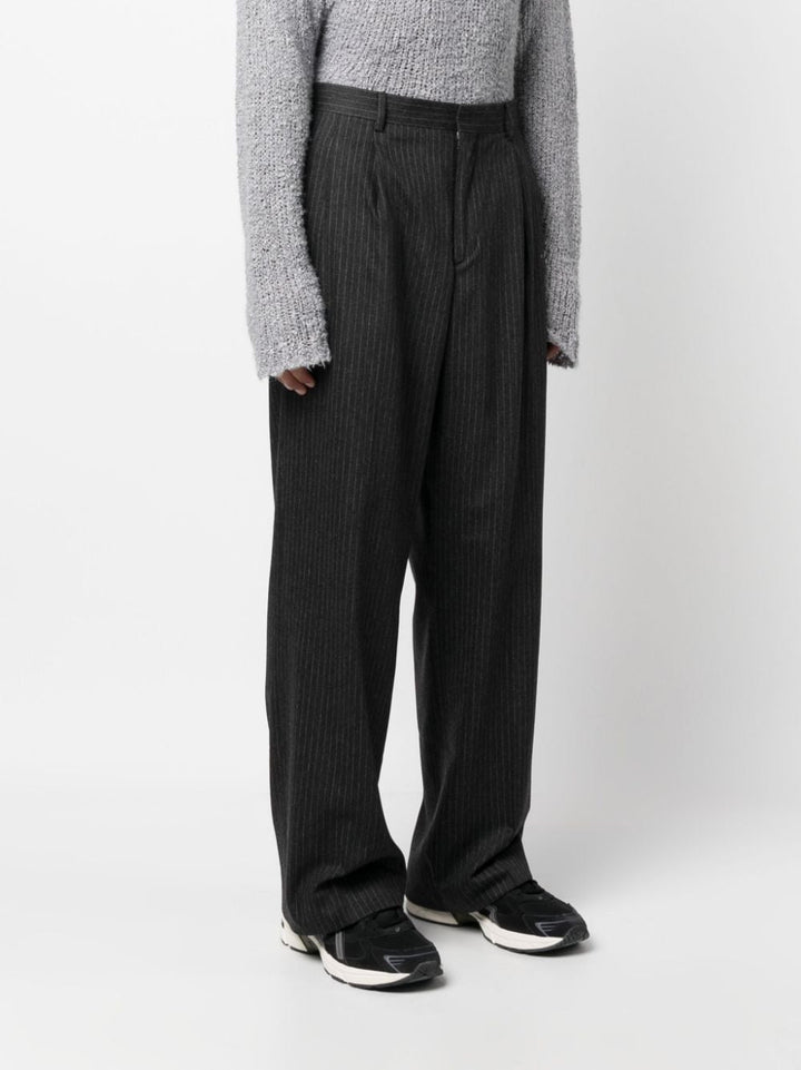 gray pinstripe trousers
