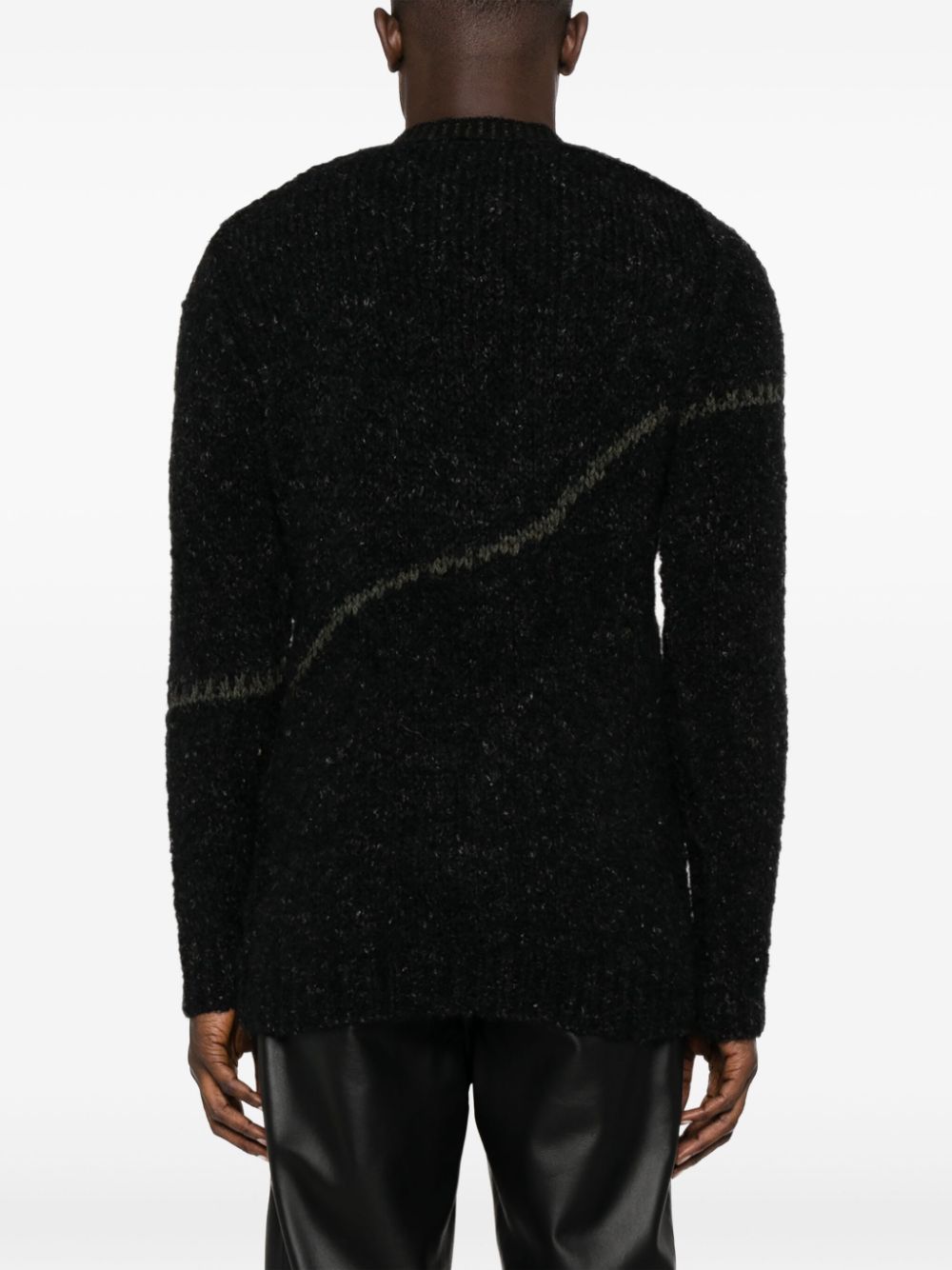 maglione nero con dettaglio melange