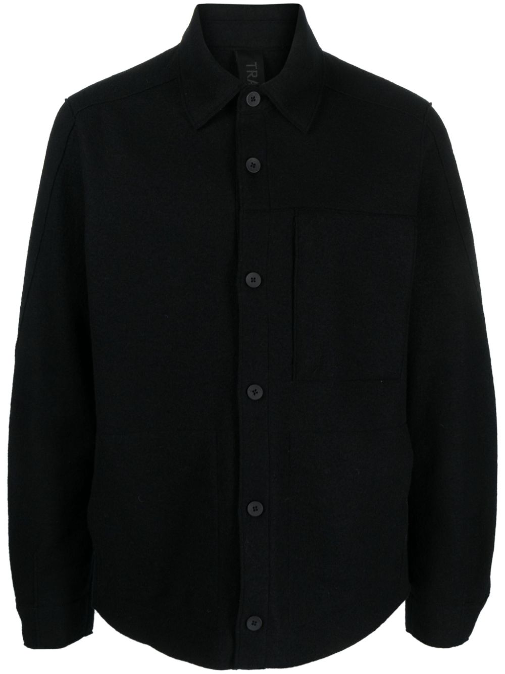 camicia nera in lana