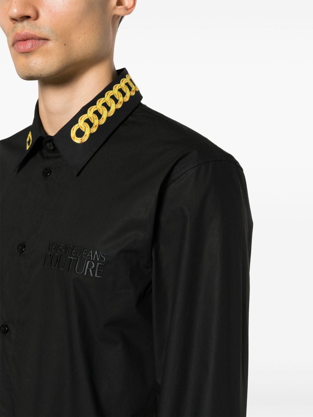 camicia nera logo chain