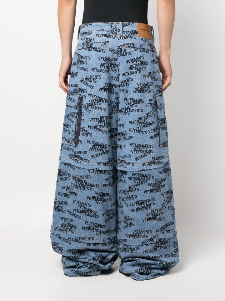 pantalon cargo large en jean