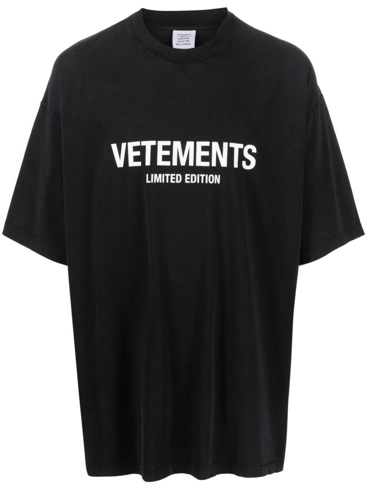 T-shirt noir à logo en édition limitée